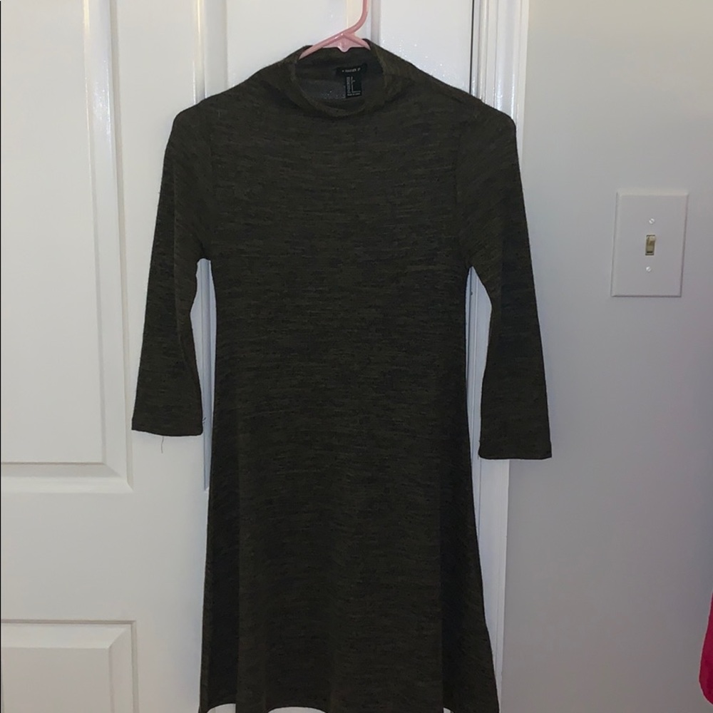 Green Mock Neck Dress